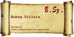 Buksa Szilvia névjegykártya