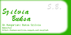 szilvia buksa business card